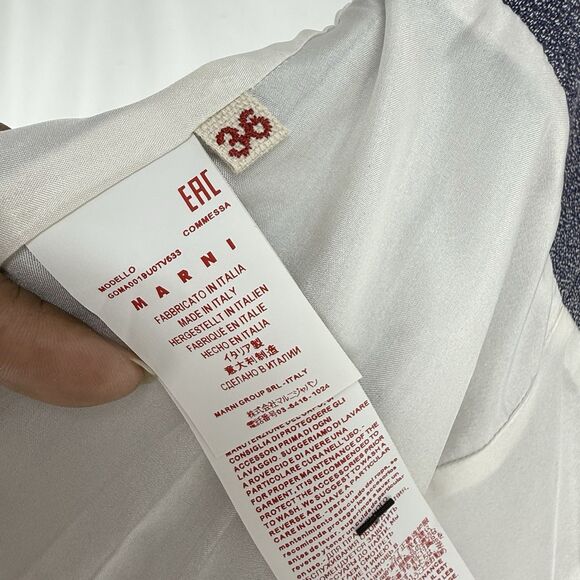 Marni Made in Italy Blue A-Line Skirt Size 36, USA 0 Contrast Stitch Zip Back - Picture 15 of 16